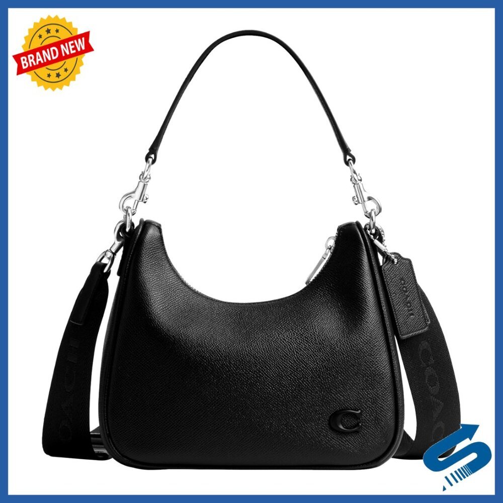 Crossgrain Leather Hobo Bag with Detachable Straps, 8.66x7.48x2.36 Inches